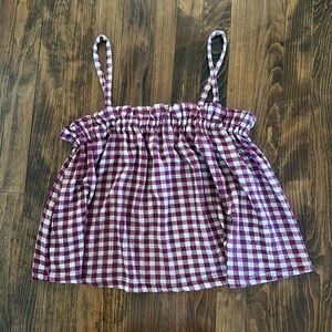 Burgundy Gingham Current Air flowy top